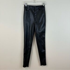 Leau Black Faux Leather Zip Ankle Pants Skinny Fit Size Small